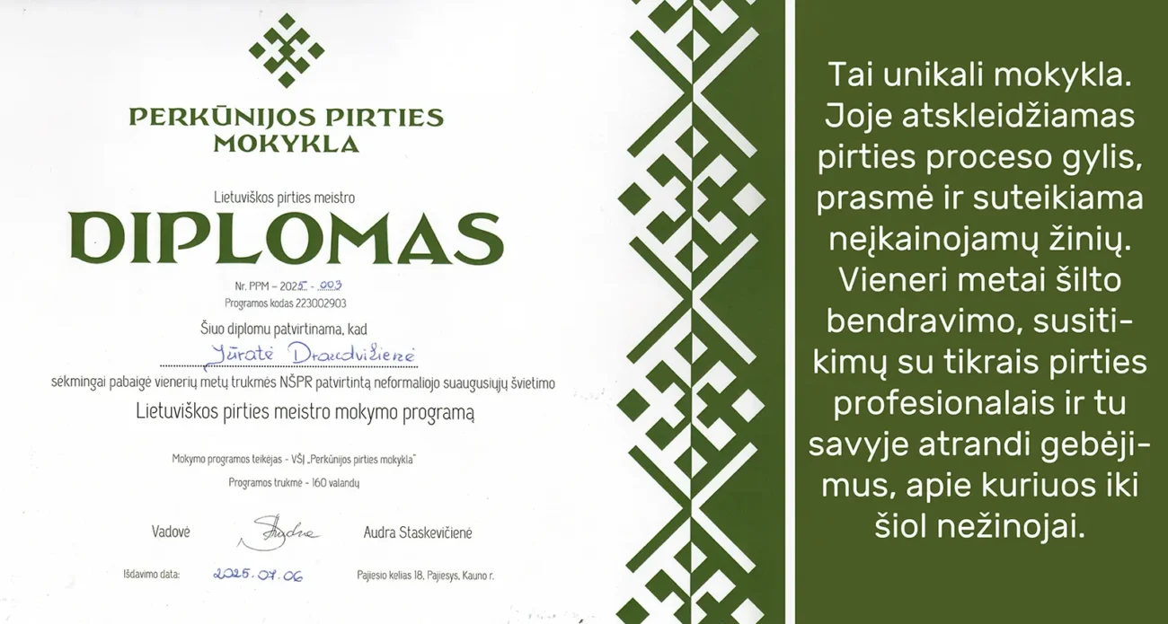 pirties meistrės diplomas