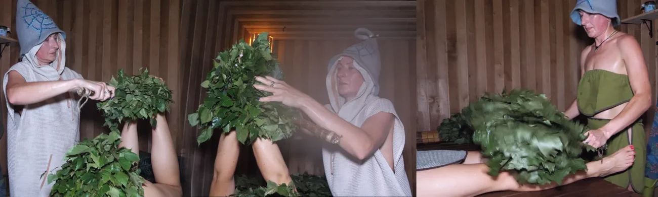 pirtininke veda pirtį